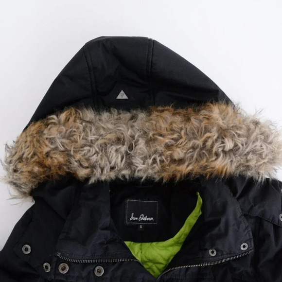 Sam Edelman Black Parka with Faux Fur Trim Hood Size Small - Picture 12 of 15